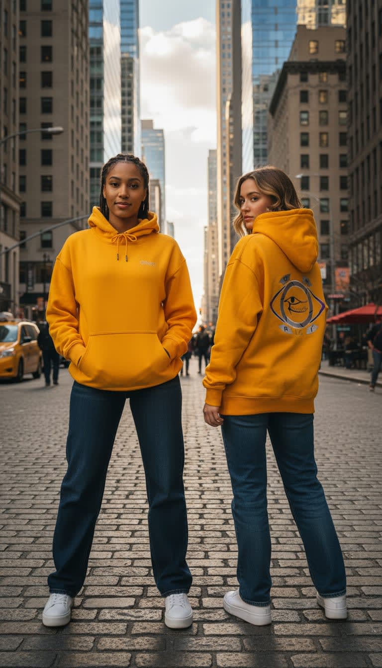 ONRI OPULENCE Hooded Premium Sweatshirt - Opulent Gold